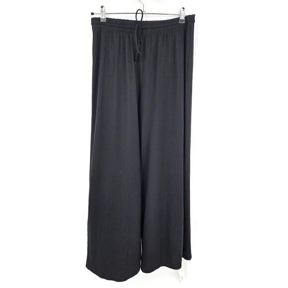 New Reformation Jeans Black Elastic Waist Pants Womens S Wide Leg Drawstring